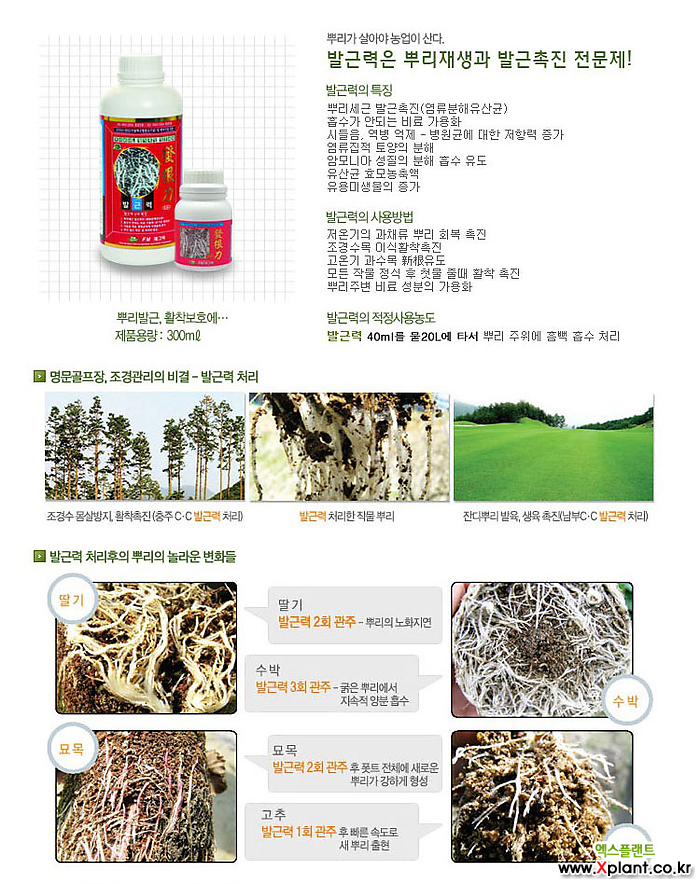 발근력-300ml/ 뿌리재생과 발근촉진 전문제 식물영양제 
