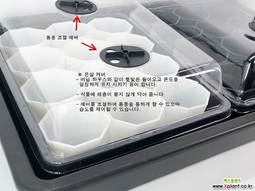 플라스틱 직사각 삽목 상자 4호 세트 실내 온실 커버