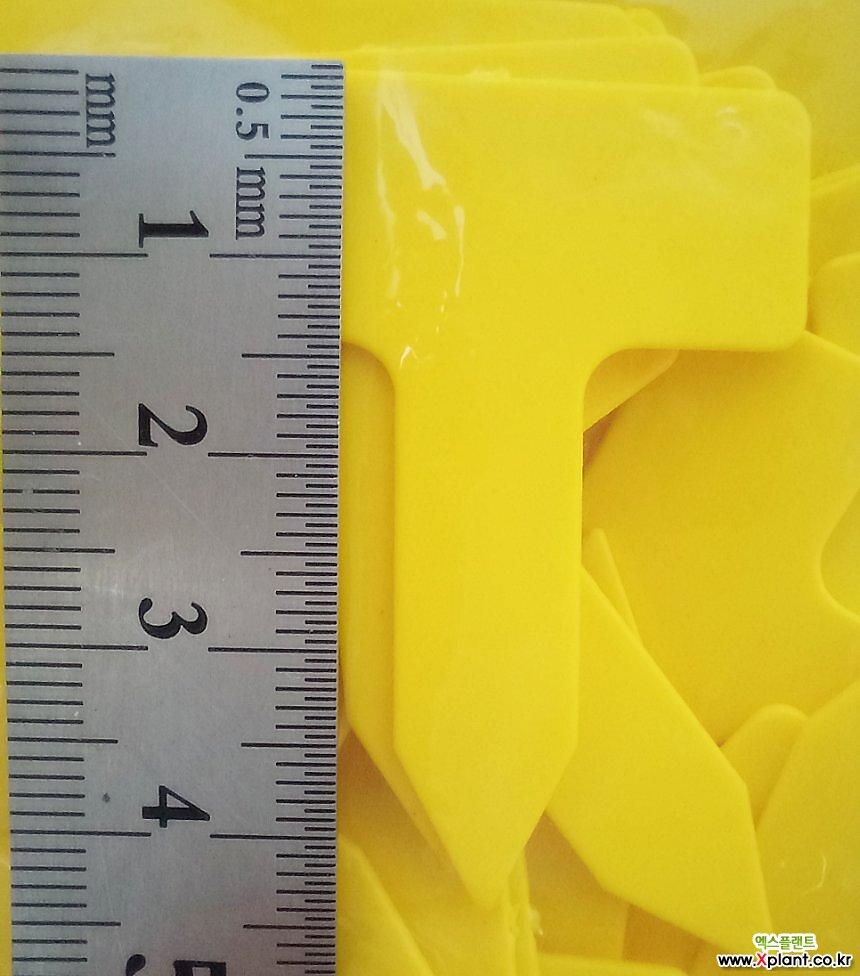 3.5cm 노랑 T자 이름표 라벨 가든픽