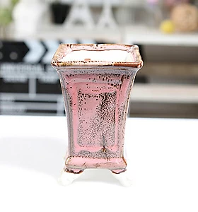 중소형 컬러 에펠탑 다육화분(핑크) 잎꽂이 귀여운 예쁜 사각 유광