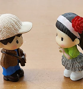 깜찍이커플 피규어(꽂이추가)-색깔랜덤
