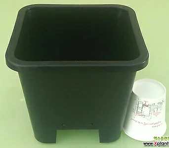 도매-1BOX(100개) 5호 플분18cm 검정플분 플라스틱화분 사각포트 1