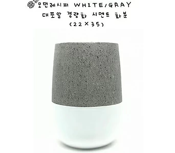 123 프리미엄 대포알 모양 화이트/그레이 경량화 시멘트화분 (22cm35cm) 1