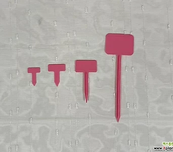 플라스틱 직사각 T자 이름표 - 분홍색 1