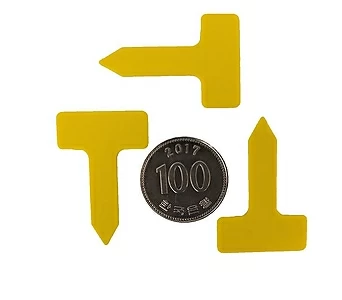 원예용 네임텍 이름표 T자형 노랑색(100개) 1봉지 1