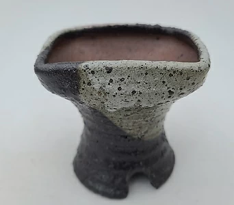 [할인]수제화분 jak-14-mugpot 직경13cm(사각 화이트/블랙투톤) 1