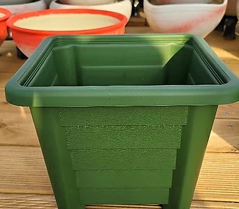 21.5cm 녹색 플라스틱 화분7호 (10+1) 대품화분 녹색 정사각 플분 1