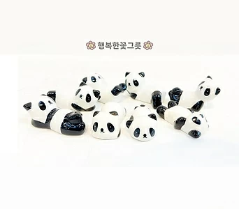 팬더 8종세트 동물 미니어처 선반 장식소품 데코파츠 화분 꾸미기 테라리움 DIY 행복한꽃그릇 1