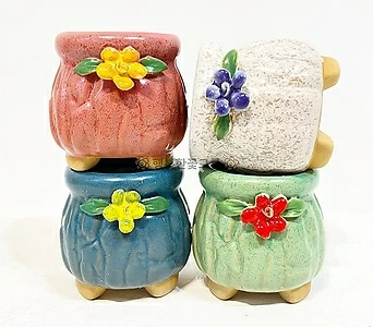 모모콩 콩분 원형 도자기 미니분 쪼꼬미 다육이 화분 행복한꽃그릇 1