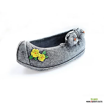 다육화분 노랑꽃신(소형) 신발 잎꽂이 귀여운 전통 추억 특이한 마블 고무신 신발 전통 1